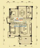 国贸金门湾2室2厅1卫103.2㎡户型图