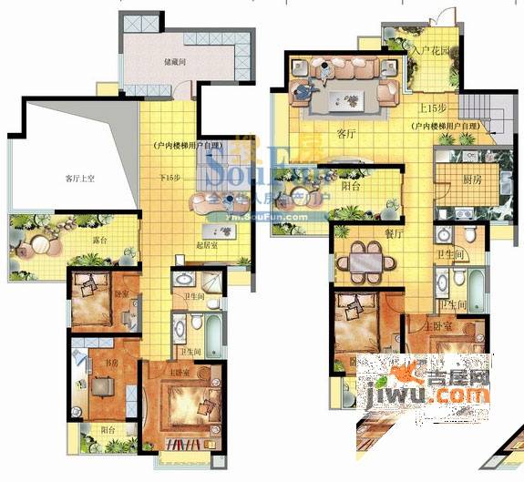 海晟维多利亚5室2厅4卫252㎡户型图