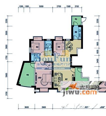 金博水岸3室2厅2卫162㎡户型图