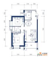 金帝中洲滨海城2室2厅1卫户型图