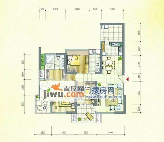 海峡国际社区4室2厅2卫154㎡户型图