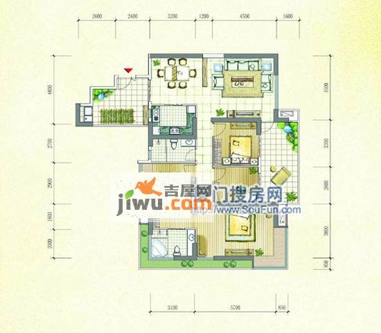 海峡国际社区4室2厅2卫166㎡户型图