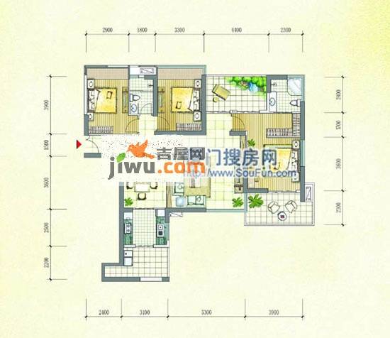 海峡国际社区3室2厅2卫161㎡户型图