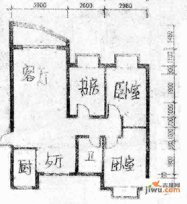 西岸美地3室2厅1卫103.2㎡户型图