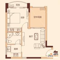 迪亚小城1室1厅1卫56.5㎡户型图