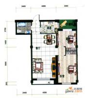 大公堡2室2厅1卫91㎡户型图
