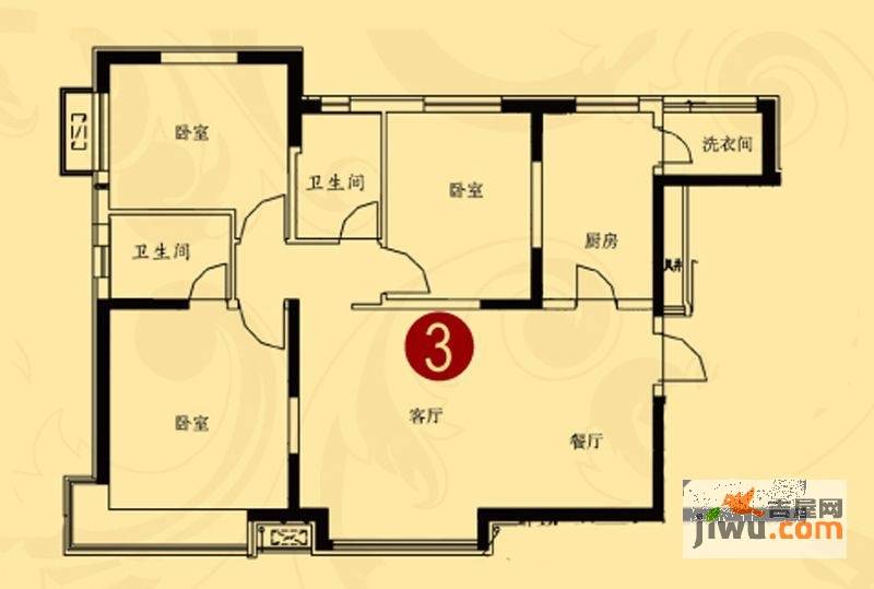 鞍山恒大绿洲3室2厅2卫140㎡户型图