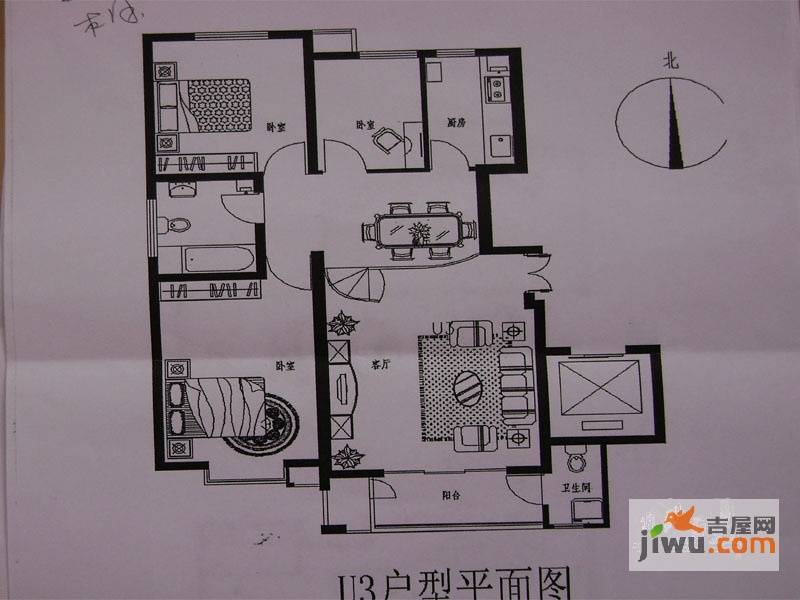 亢龙骏景二期普通住宅114.8㎡户型图