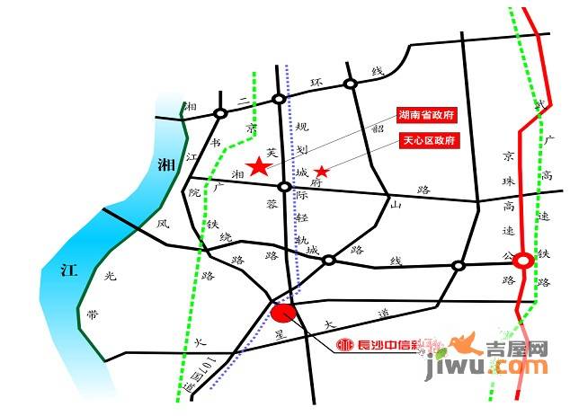 中信新城都会公元位置交通图