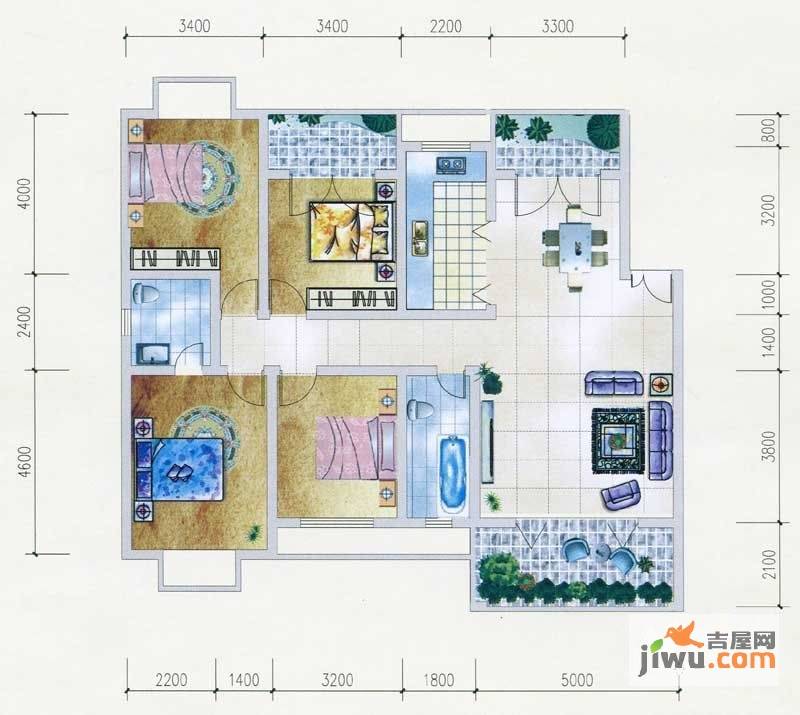 利贞嘉苑4室2厅2卫145.7㎡户型图