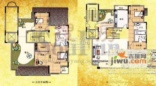 富临卢卡美郡4室2厅4卫212.7㎡户型图