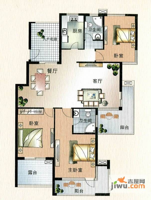 东方今典境界3室2厅2卫165.6㎡户型图