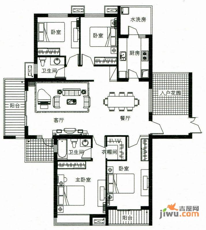 东方今典境界4室4厅2卫171㎡户型图