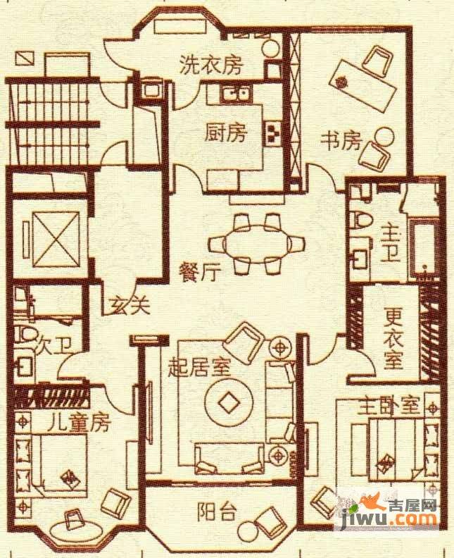 银润中央广场3室2厅2卫189.4㎡户型图