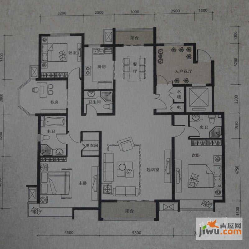 首府4室2厅3卫178.3㎡户型图