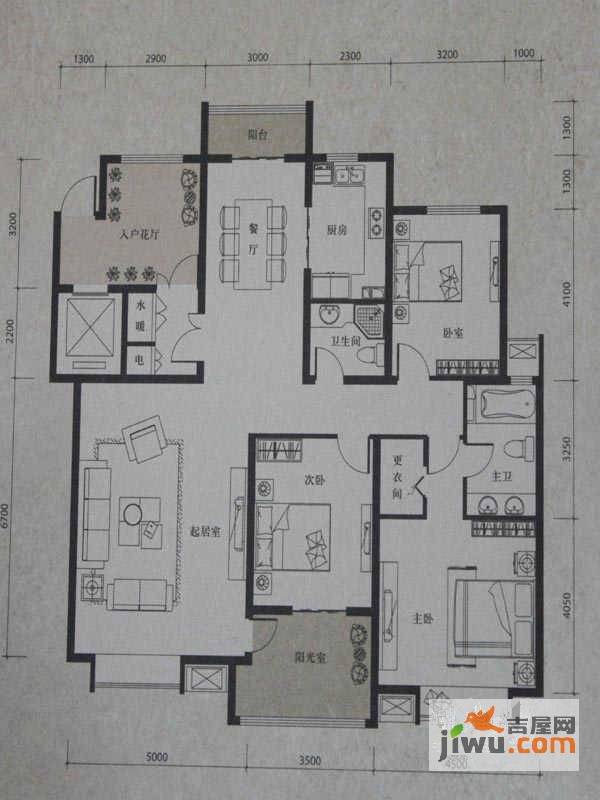 首府3室2厅2卫159.7㎡户型图