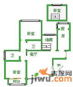 首府2室2厅1卫96㎡户型图