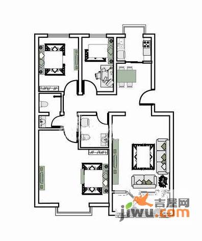 广顺厚现代城2室1厅2卫户型图