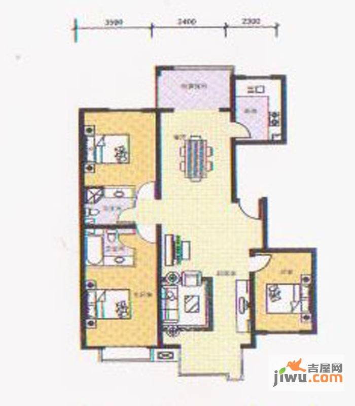 龙熙半岛3室2厅2卫152.9㎡户型图