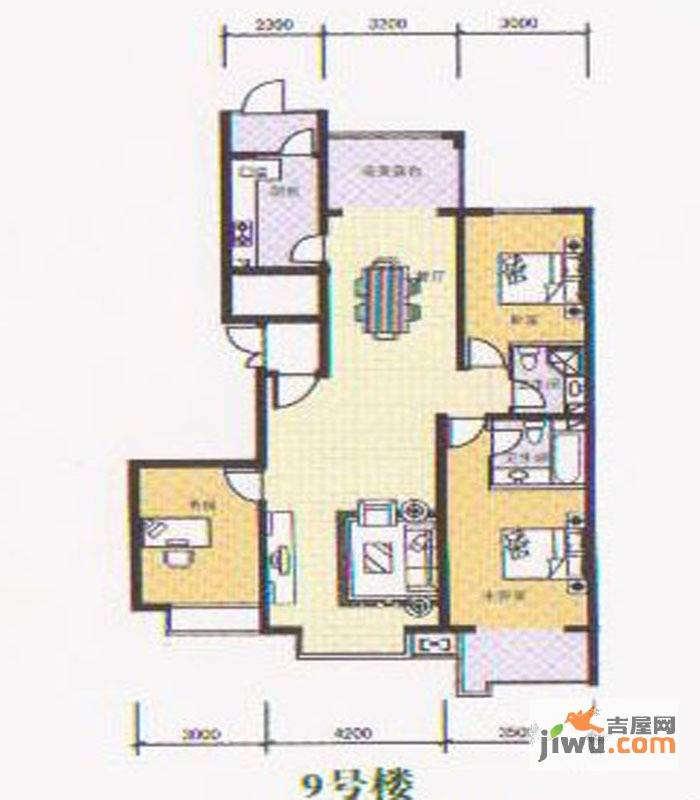 龙熙半岛3室2厅2卫156㎡户型图