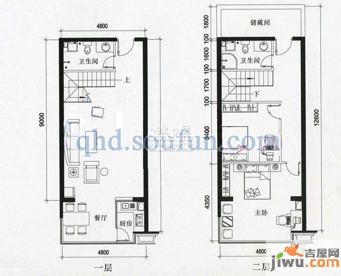 国兴蓝海湾2室1厅2卫户型图