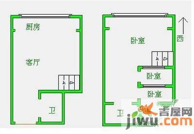 国兴蓝海湾3室2厅2卫71㎡户型图