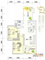 虹桥国际公寓2室2厅1卫92㎡户型图