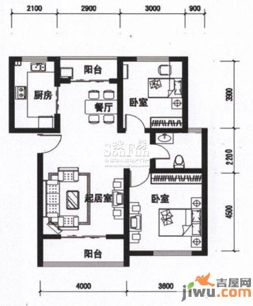 海通时代康桥0室0厅1卫90.5㎡户型图