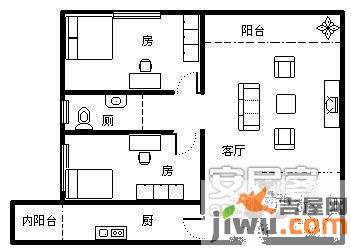 保利百合花园3室2厅2卫104㎡户型图