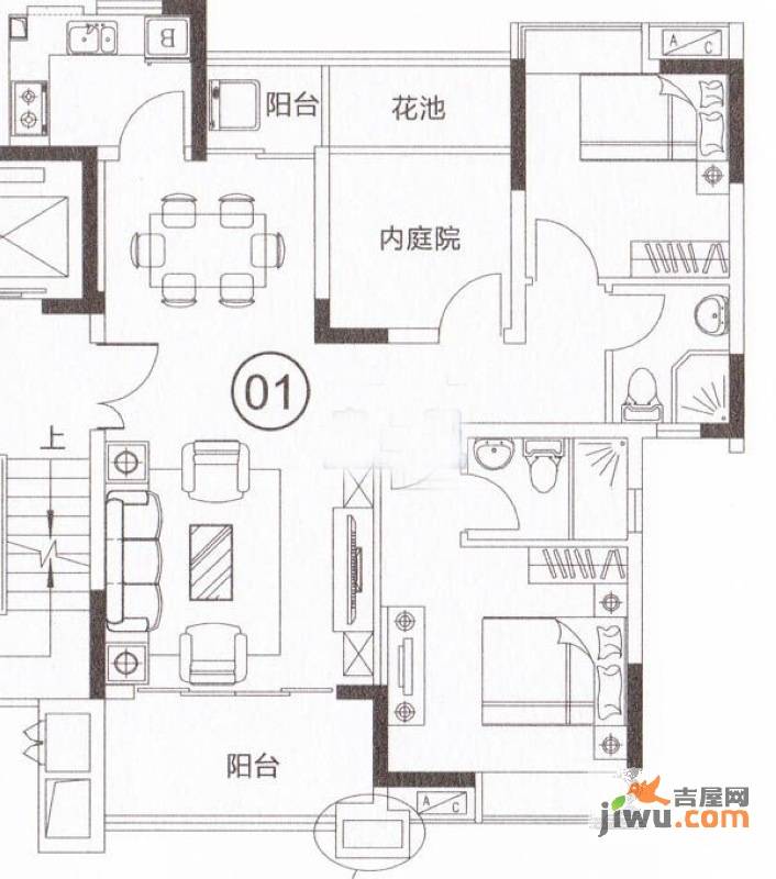 三水奥林匹克花园2室2厅1卫84㎡户型图