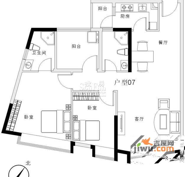 领地海纳天河花园普通住宅93㎡户型图