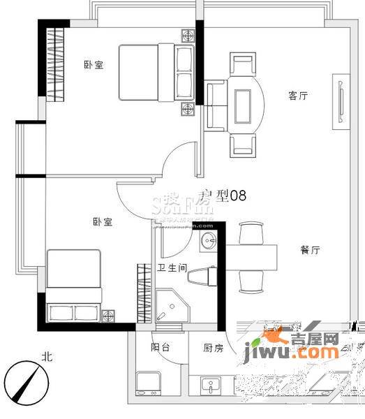 领地海纳天河花园普通住宅78.9㎡户型图