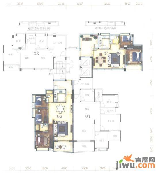 顺联新城花园2室2厅1卫133㎡户型图