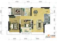 万科金色溪谷花园3室2厅2卫87㎡户型图