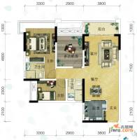 万科金色溪谷花园3室2厅2卫89㎡户型图