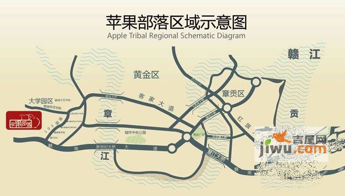 苹果部落位置交通图图片
