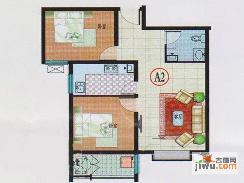 青城逸园3室2厅1卫85.8㎡户型图