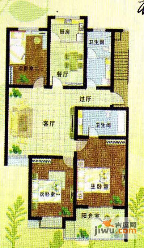 昌明生态苑3室2厅2卫119㎡户型图