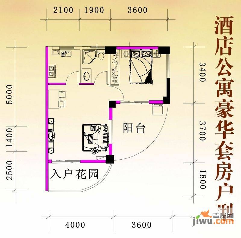 东方豪苑2室1厅1卫60㎡户型图