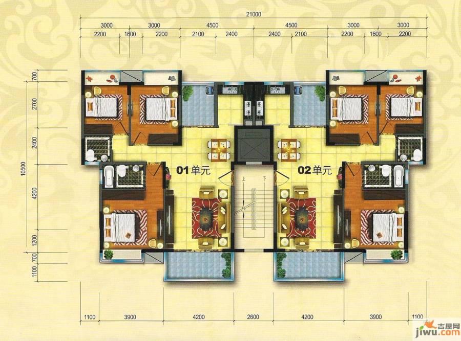 旭涛雅轩3室2厅0卫116㎡户型图