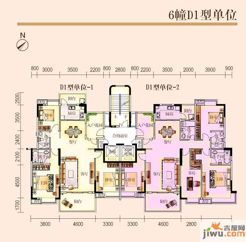 开平汇景湾3室2厅2卫139㎡户型图