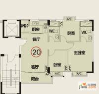 华悦·城市花园3室2厅0卫94.9㎡户型图
