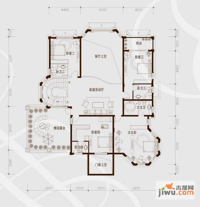 骏凯豪庭4室1厅4卫599㎡户型图