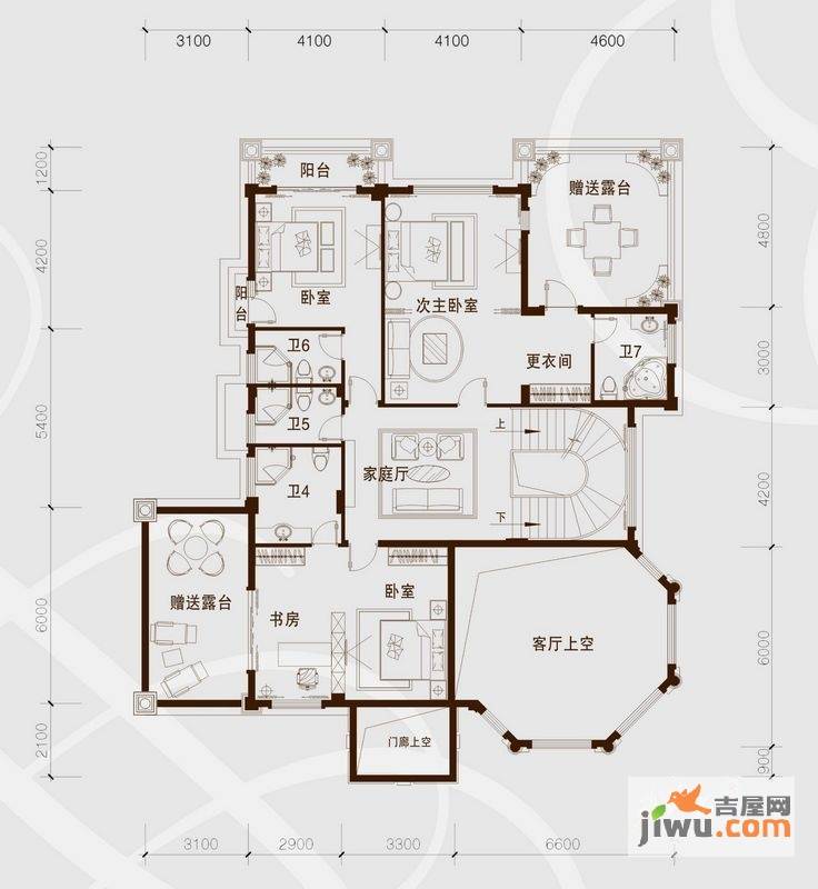 骏凯豪庭3室1厅4卫470㎡户型图