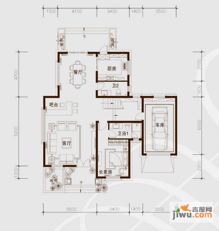 骏凯豪庭2室2厅2卫280㎡户型图