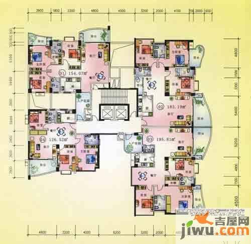 东堤湾花园3室2厅2卫122㎡户型图