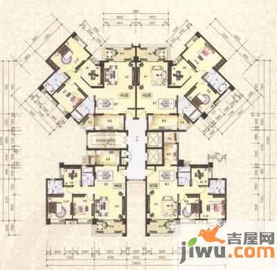 金汇城市广场3室2厅2卫户型图