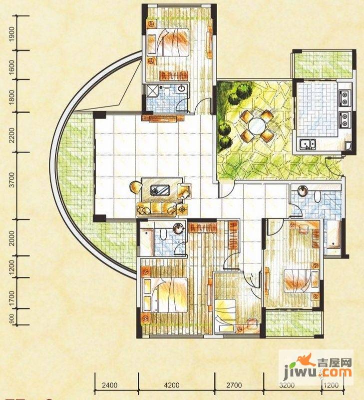 傲城花园
                                                            4房2厅3卫
