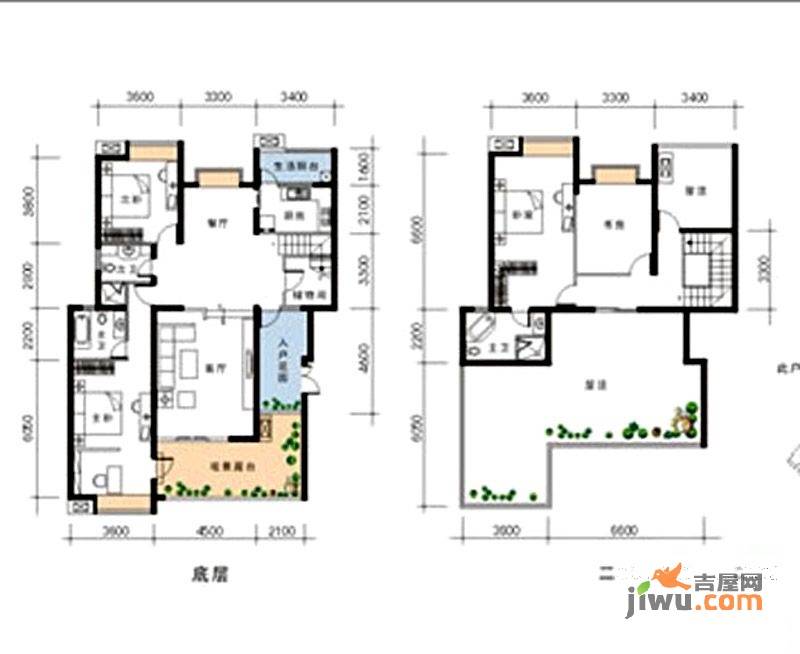 世纪城5室2厅3卫211.5㎡户型图