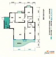 民生领峰3室2厅2卫117.9㎡户型图